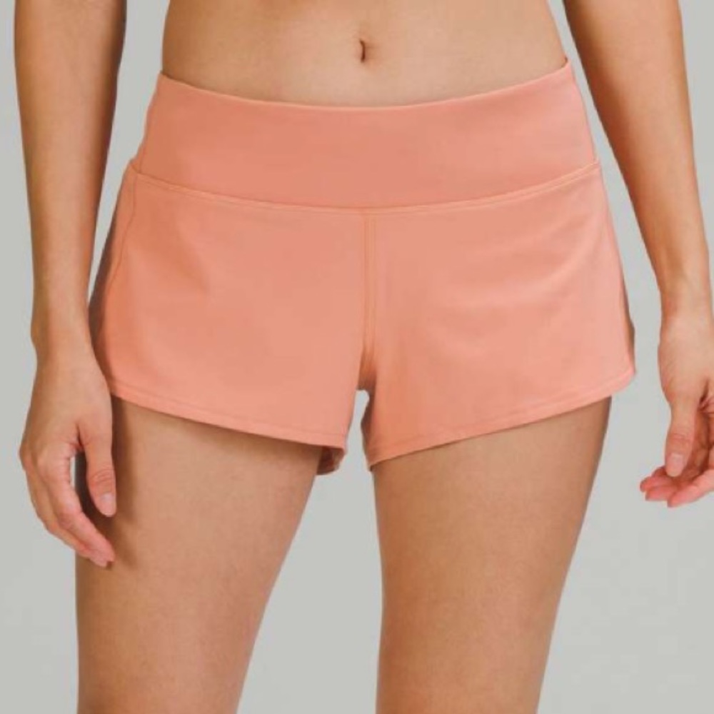 Lululemon Speed Up Low-Rise Short 2.5" Pink Savannah Size 12